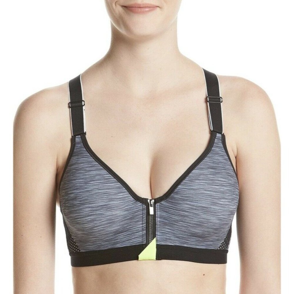 EUC Maidenform 36C Racerback Sports Bra Secure Zip